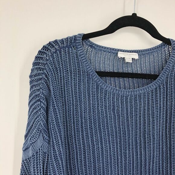 KATHERINE BARCLAY Faded Wash Open Knit Sweater - Picture 4 of 9